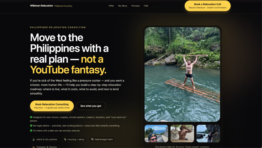 Wildman Relocation website screenshot